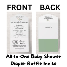 BUDGET luier rafel alles in een Baby shower uitnod All In One Uitnodiging