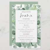 Budget Lush Eucalyptus Lijst Weddenschap Menu (Voorkant / Achterkant)