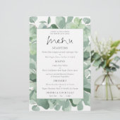 Budget Lush Eucalyptus Lijst Weddenschap Menu (Staand voorkant)