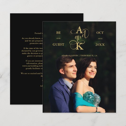 Budget Luxury Faux Golden Fancy Calligraphy Photo (Voorkant / Achterkant)
