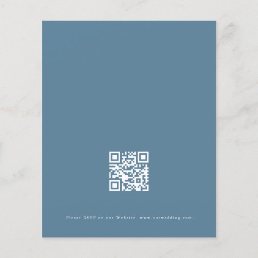Budget Maar Mooie Dusty Blue Waterverf QR RSVP (Achterkant)