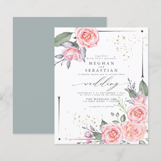 Budget maar mooie rustieke roze rozen (Voorkant / Achterkant)