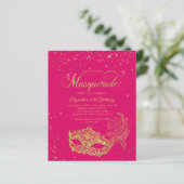 BUDGET Magenta Goud Masquerade Verjaardagsfoto (Staand voorkant)