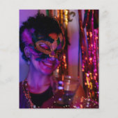 BUDGET Magenta Goud Masquerade Verjaardagsfoto (Achterkant)