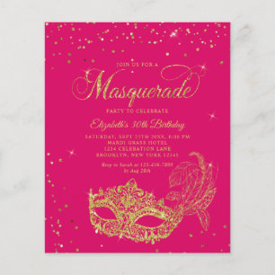 BUDGET Magenta Goud Masquerade Verjaardagsfoto
