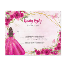 Budget Magenta Pink Glam Gold Floral Princess RSVP