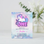Budget Magical Sparkle Unicorn 1st Birthday Invite (Staand voorkant)