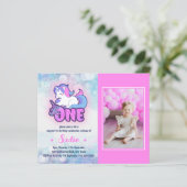 Budget Magical Unicorn 1st Birthday Foto nodigt ui (Staand voorkant)