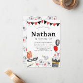 Budget Magician Rabbit Wand Magic Show Verjaardag Notitiekaartje (Voorkant / Achterkant in situ)