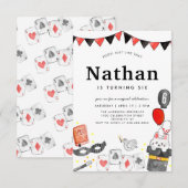 Budget Magician Rabbit Wand Magic Show Verjaardag Notitiekaartje (Voorkant / Achterkant)