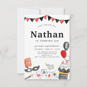 Budget Magician Rabbit Wand Magic Show Verjaardag Notitiekaartje