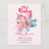Budget magische eenhoorn regenboog Baby shower (Voorkant)