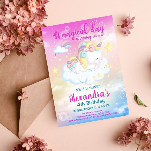 Budget magische eenhoorn regenboog verjaardagsfees