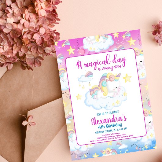 Budget magische eenhoorn regenboog verjaardagsfees