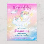 Budget magische eenhoorn regenboog verjaardagsfees (Voorkant)