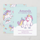 Budget Magische Unicorn Pastel GIRL Birthday (Voorkant / Achterkant)