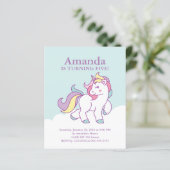 Budget Magische Unicorn Pastel GIRL Birthday (Staand voorkant)