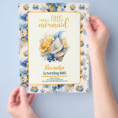 Budget Magische Zeemeermin 1e Verjaardagsfeest Flyer (Hand)