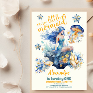 Budget Magische Zeemeermin 1e Verjaardagsfeest Flyer