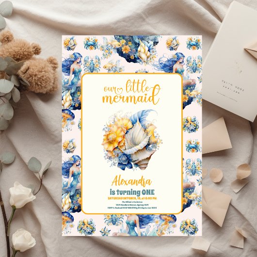 Budget Magische Zeemeermin 1e Verjaardagsfeest Flyer