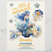 Budget Magische Zeemeermin Verjaardagsfeest Flyer (Voorkant)