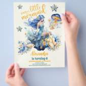 Budget Magische Zeemeermin Verjaardagsfeest Flyer (Hand)