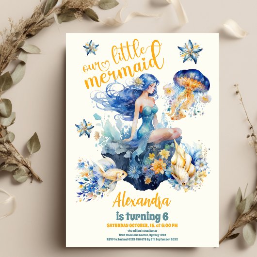 Budget Magische Zeemeermin Verjaardagsfeest Flyer