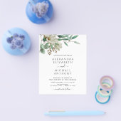 Budget Magnolia Eucalyptus Foto Elegant Wedding Flyer (Enkel)