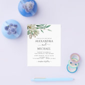 Budget Magnolia Eucalyptus Trouwkaart Flyer (Enkel)