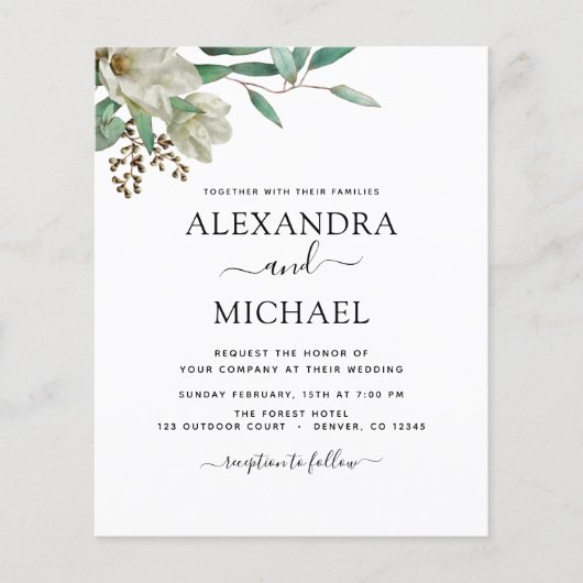 Budget Magnolia Eucalyptus Weddenschap (Voorkant)