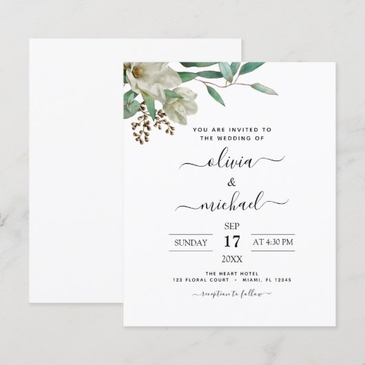 Budget Magnolia Eucalyptus Weddenschap (Voorkant / Achterkant)