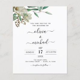 Budget Magnolia Eucalyptus Weddenschap Flyer