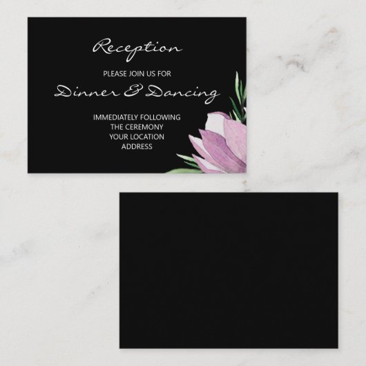 Budget Magnolia Floral Wedding Reception Informatiekaartje (Voorkant / Achterkant)