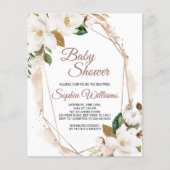 Budget Magnolia Flowers Baby shower Uitnodiging (Voorkant)