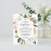 Budget Magnolia Lijst Baptism Invitation (Staand voorkant)