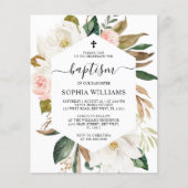 Budget Magnolia Lijst Baptism Invitation (Voorkant)