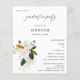 Budget Magnolia White Floral Gradual Party Flyer