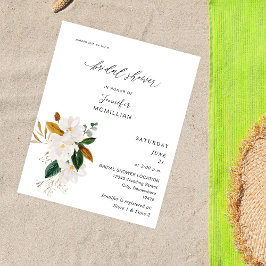 Budget Magnolia White Floral Vrijgezellenfeest Flyer