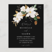 Budget Magnolia White Floral Wedding - Black (Voorkant)