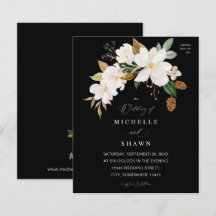 Budget Magnolia White Floral Wedding - Black