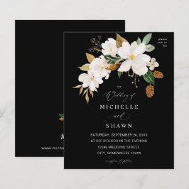 Budget Magnolia White Floral Wedding - Black