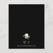 Budget Magnolia White Floral Wedding - Black Flyer (Achterkant)