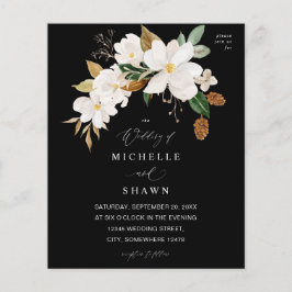 Budget Magnolia White Floral Wedding - Black Flyer