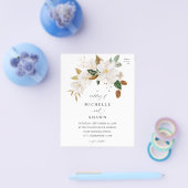 Budget Magnolia White Floral Wedding Flyer (Enkel)