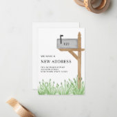 Budget Mailbox Nieuw Adres Verplaatsen Mini Notitiekaartje (Voorkant / Achterkant in situ)