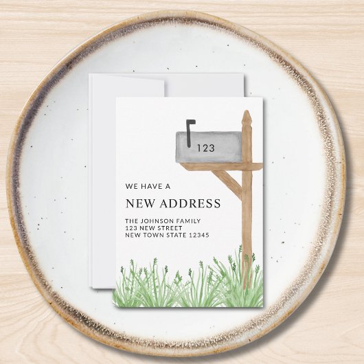 Budget Mailbox Nieuw Adres Verplaatsen Mini Notitiekaartje