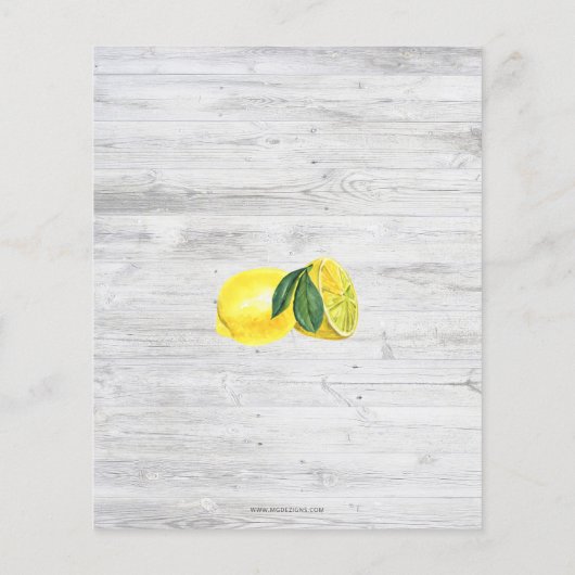 Budget Main Squeeze Lemon Baby shower Invitation (Achterkant)