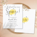 Budget Main Squeeze Lemon Bridal Shower<br><div class="desc">Deze leuke,  moderne,  budgetbruidsdoucheuitnodiging kan worden gepersonaliseerd met uw feestdetails in chique typografie en monogram initialen op de achterkant. Ontworpen door Thisnotme©</div>