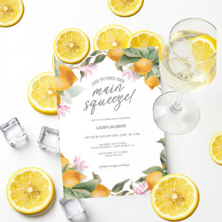 Budget Main Squeeze Lemon Wreath Bridal Shower Kaart
