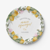 Budget Main Squeeze Lemon Wreath Bridal Shower Papieren Bordje (Voorkant)